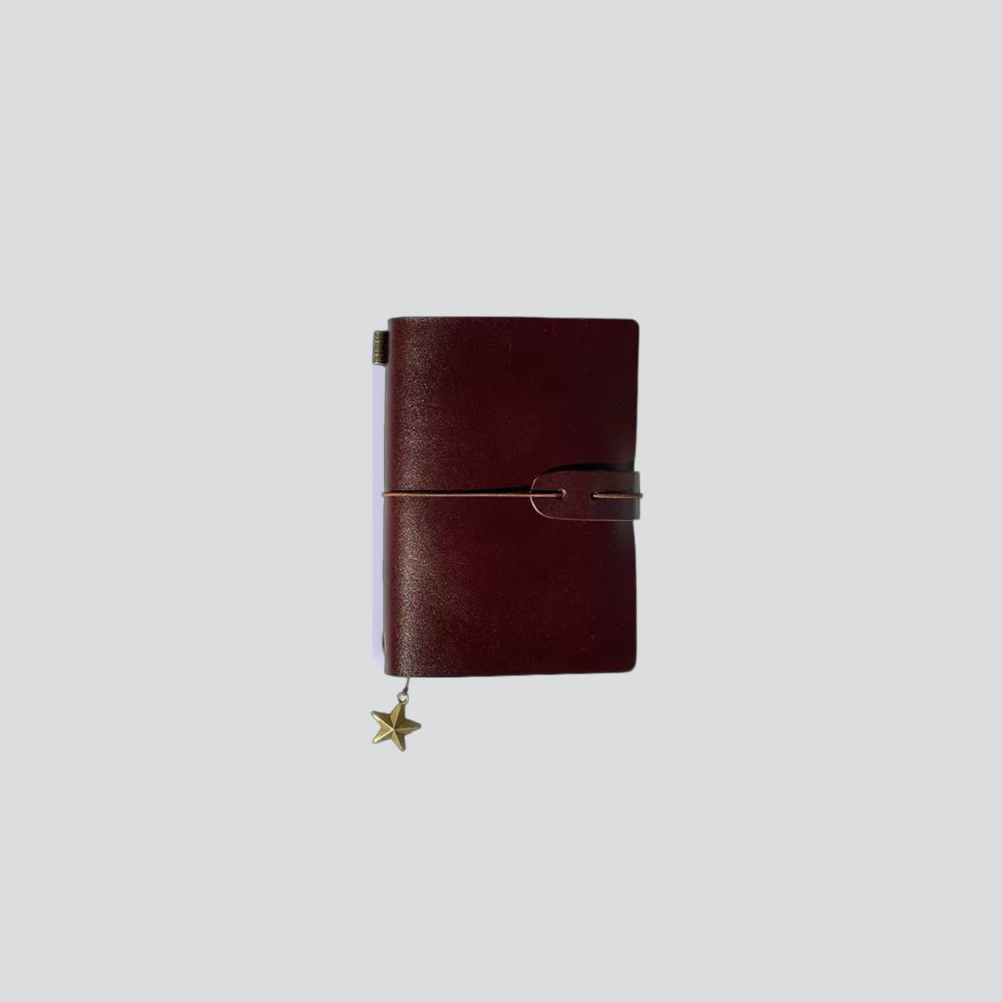 Personalizable Leather Travel Journal - S size Brown color