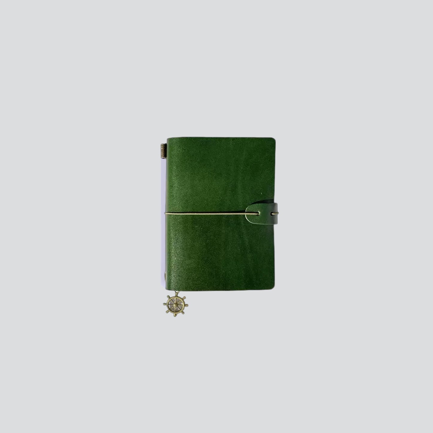 Personalizable Leather Travel Journal - S size Green color