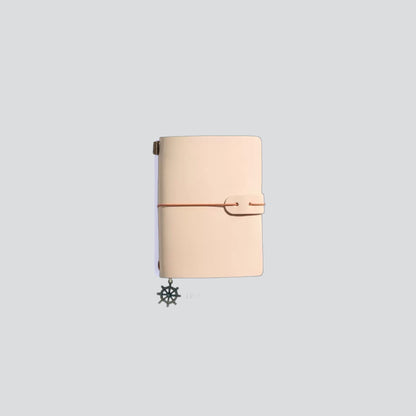Personalizable Leather Travel Journal - S size Natural color
