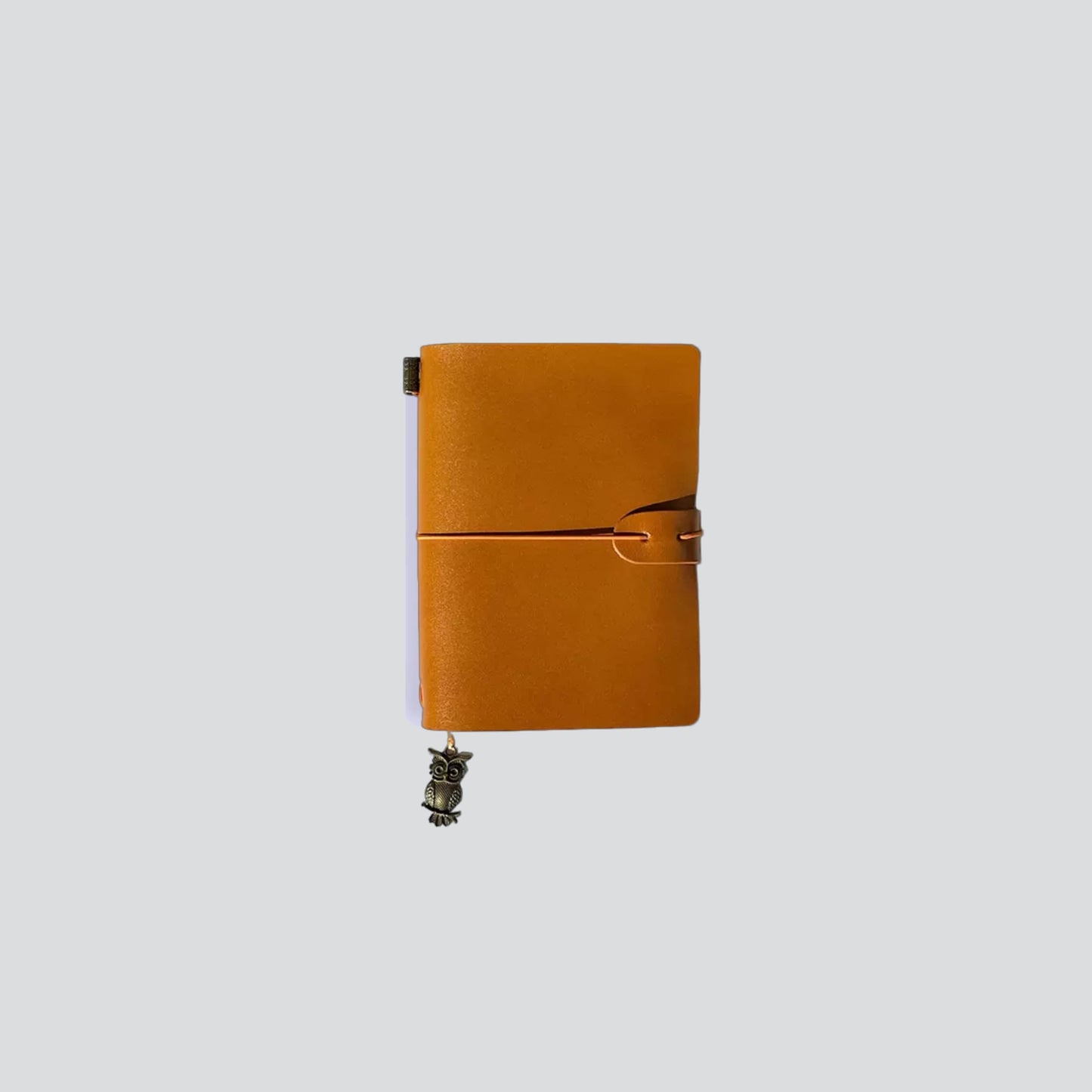 Personalizable Leather Travel Journal - S size Yellow color