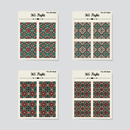 Red Green Mediterranean Tiles Washi Sticker - Journal Diary Background Sticker