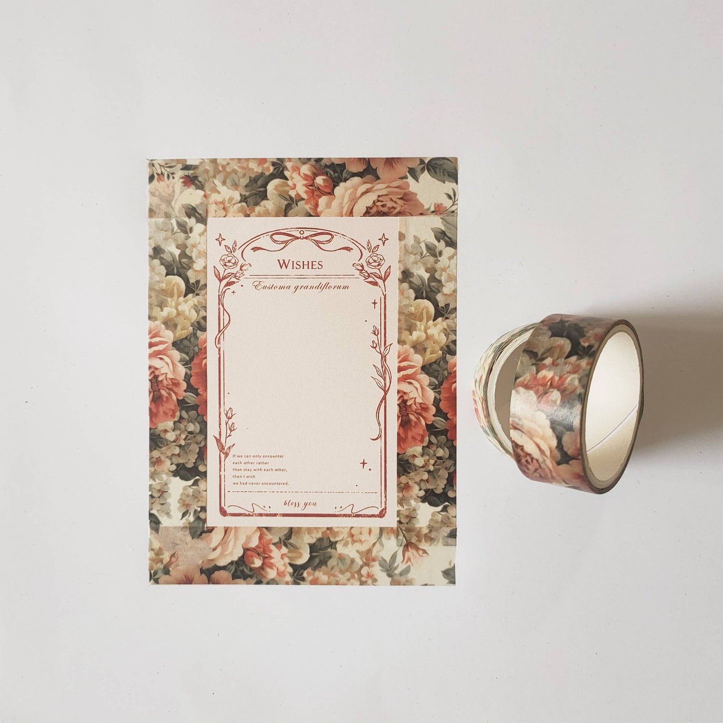 Spring Floral Washi Tape Set - Carnation Washi Tape Layout