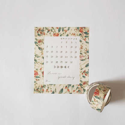 Spring Floral Washi Tape Set - Tulip Washi Tape Layout