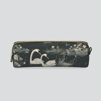 Swan Pattern Vegan Leather Pen case