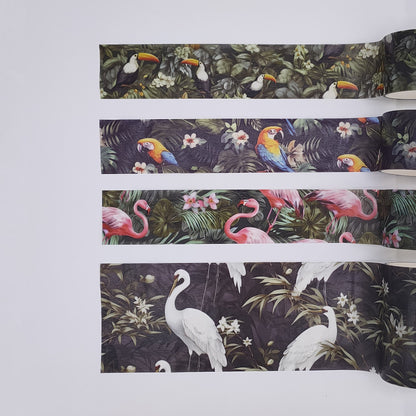 Tropical Birds Exotic Botany Washi tape set collection