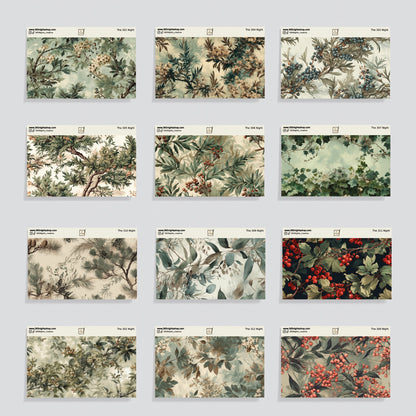 Woods Washi Sticker Set- Botanical Trees Washi Paper