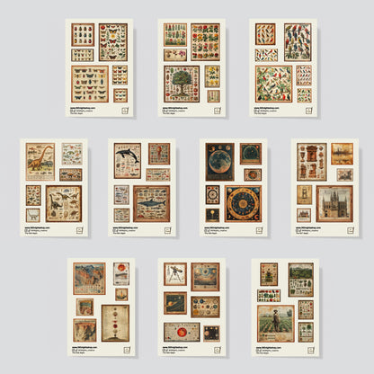 Vintage Wall Art Sticker Pack Antique Poster Mural Sticker Set