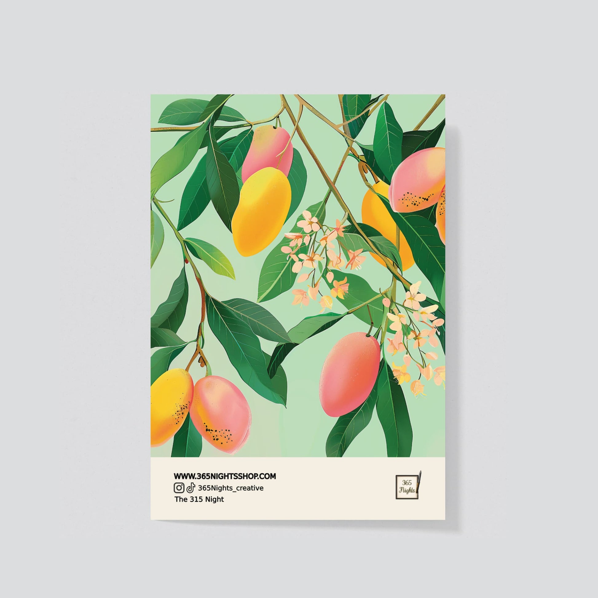 washi sticker of fruit trees mango