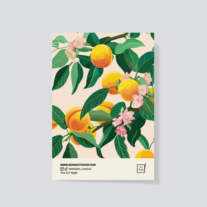 washi sticker of fruit trees peach